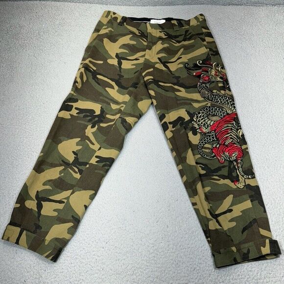 Ports V Pants Men Medium Camouflage Crop Dragon 1961‎ Luxury Streetwear 33x26 - Picture 1 of 16